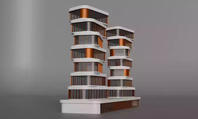 Architecture Project by Ramin Guseinov 99 Low-poly 3D model 3
