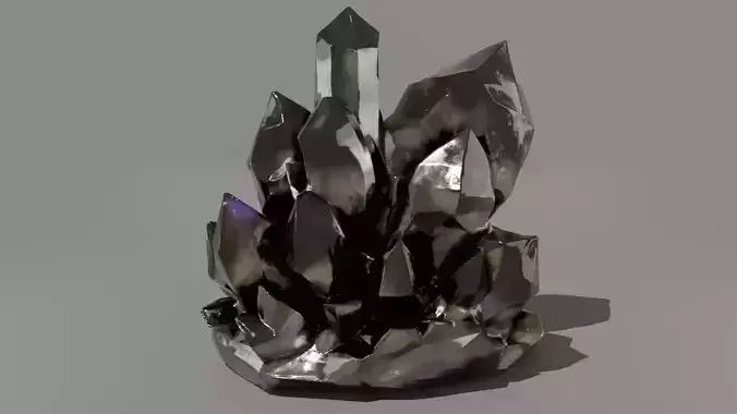 Crystal Rock Formation Low Poly Fantasy Game Ready