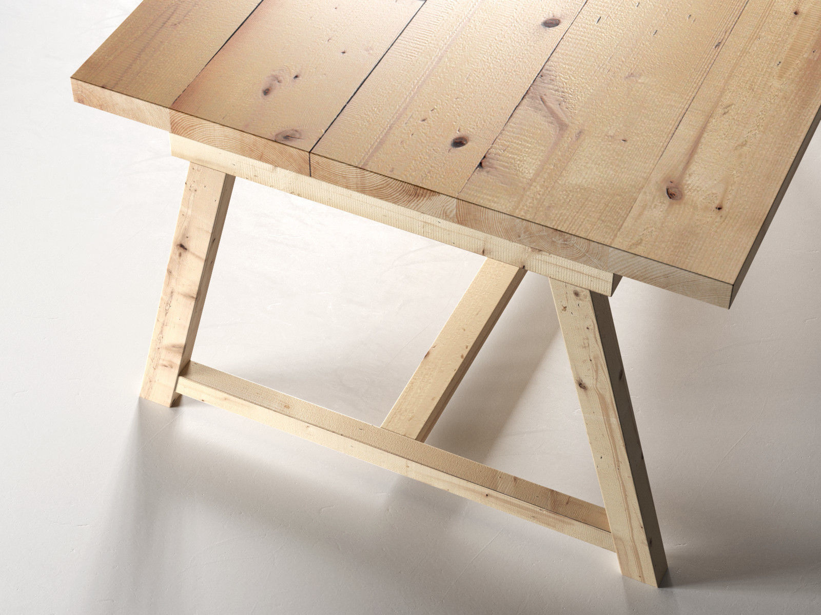 Wooden Dining Table 3D model_2