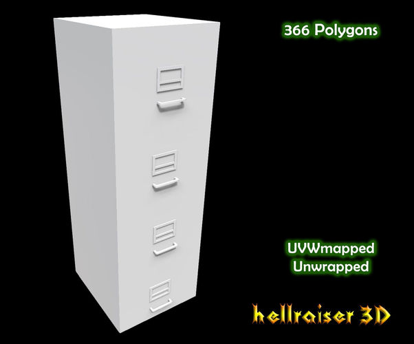 File Cabinet Low-poly 3D model