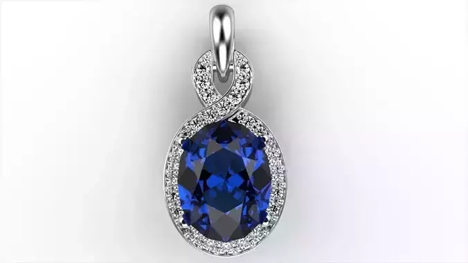 Oval Sapphire Pendant 2