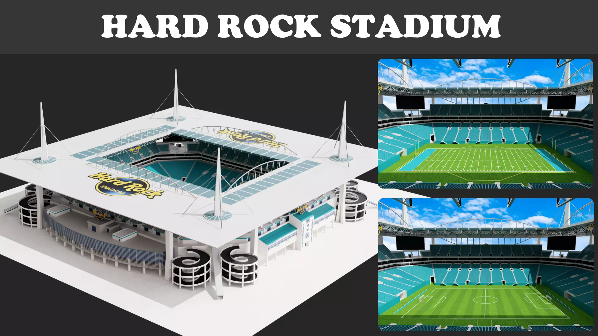 Hard Rock Stadium 3D 3D model