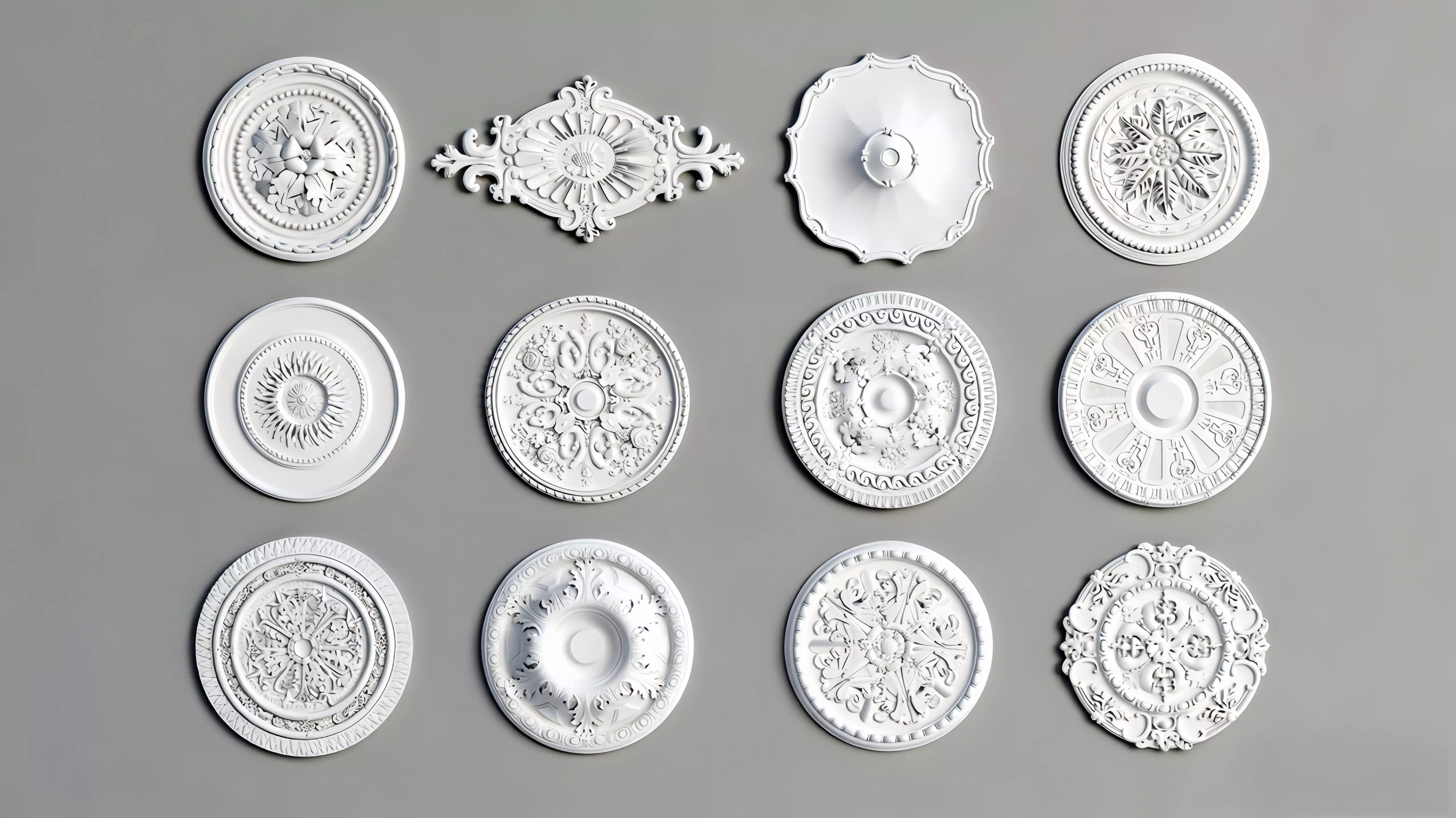Plaster ceiling medallion 3D model