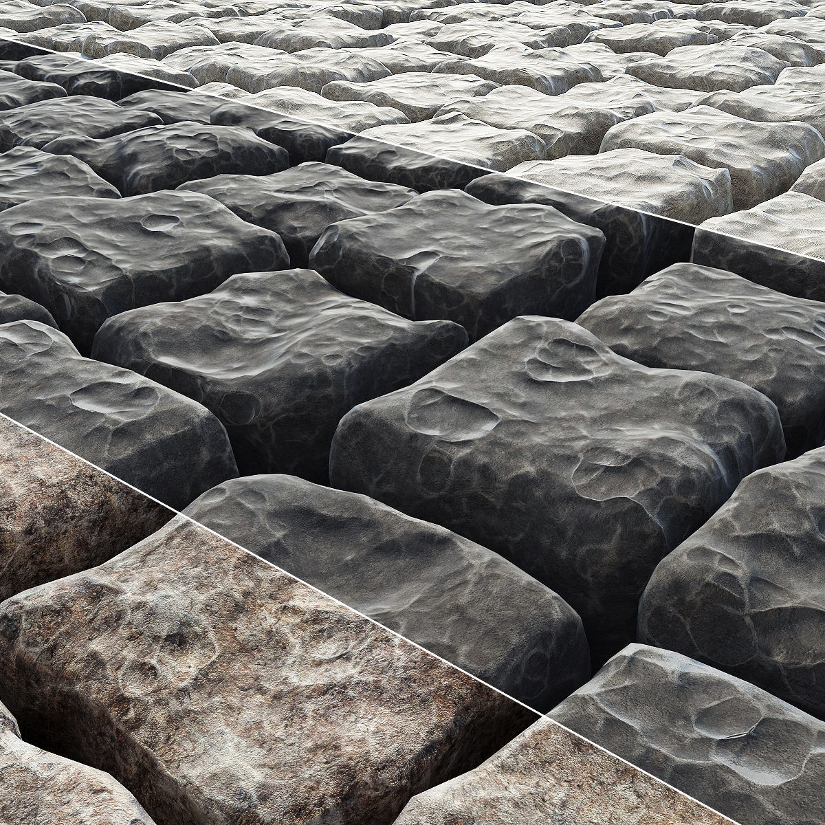 Paving old stone 3D model_1
