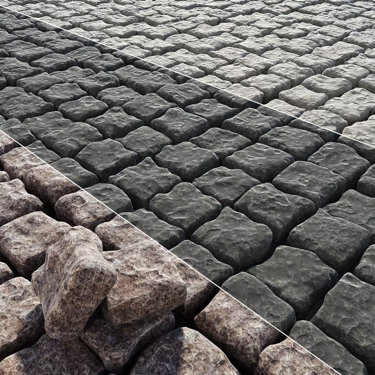 Paving old stone 3D model_0