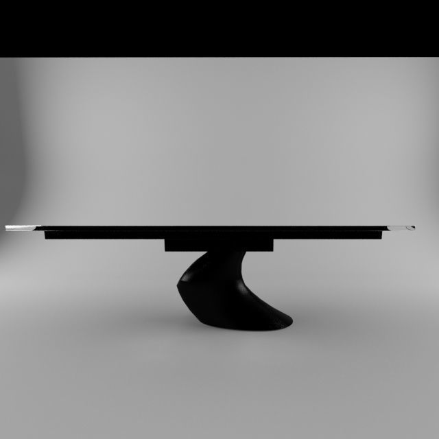 Modern Glass Dining Table 3D model_1