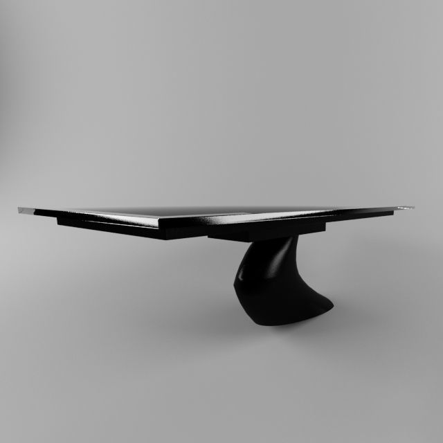 Modern Glass Dining Table 3D model_2