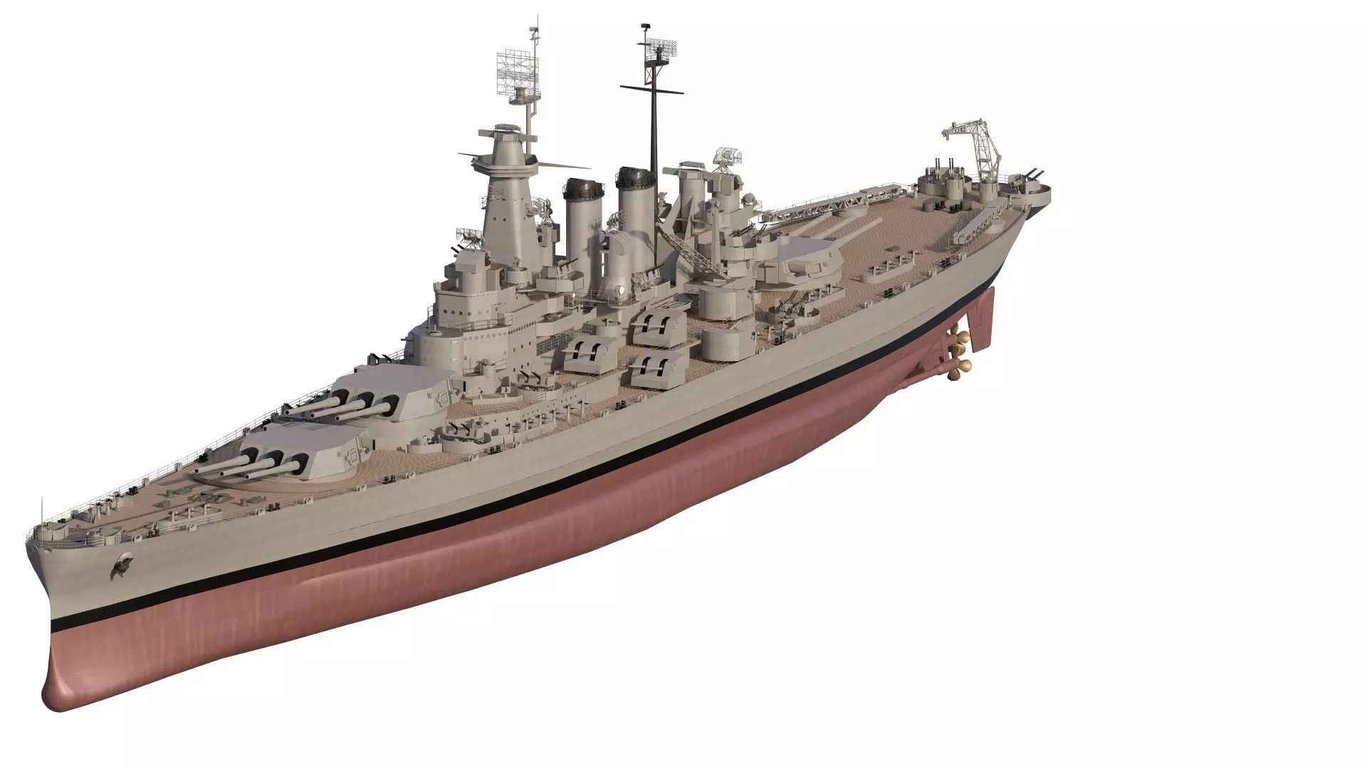 WW2 US navy North Carolina class fast Battleship 3D model