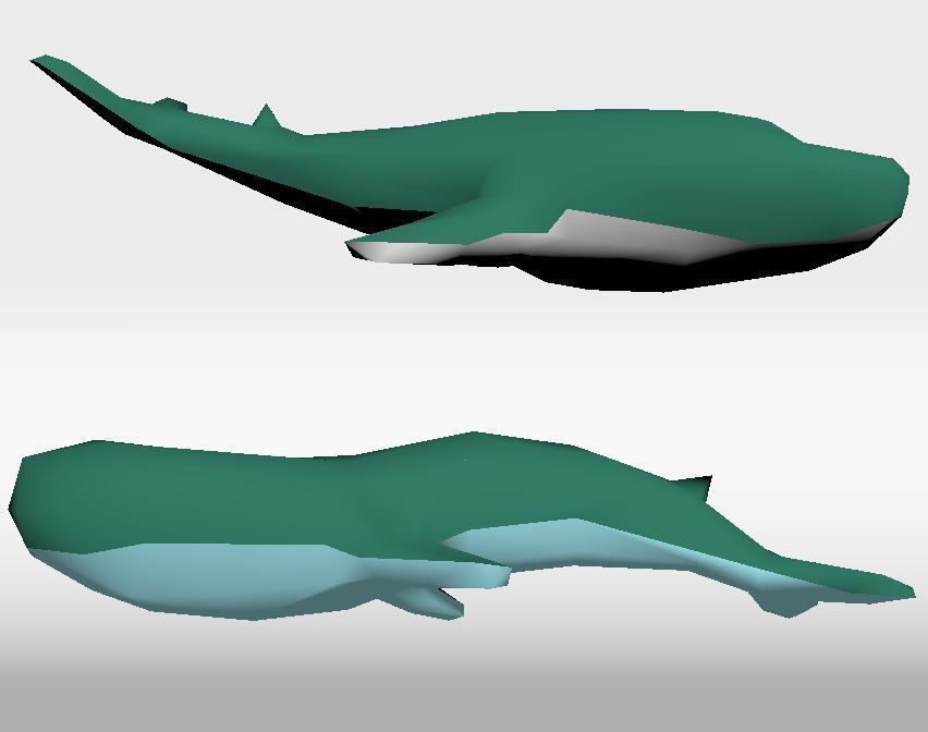 Fish set origami whales 3D model_20