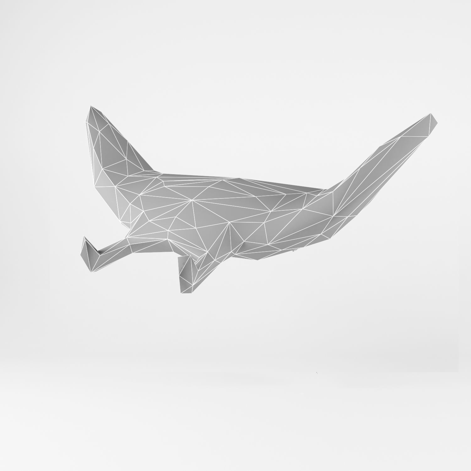 Fish set origami whales 3D model_8