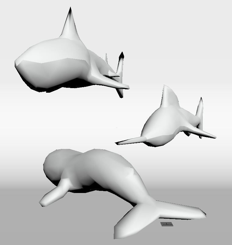 Fish set origami whales 3D model_17