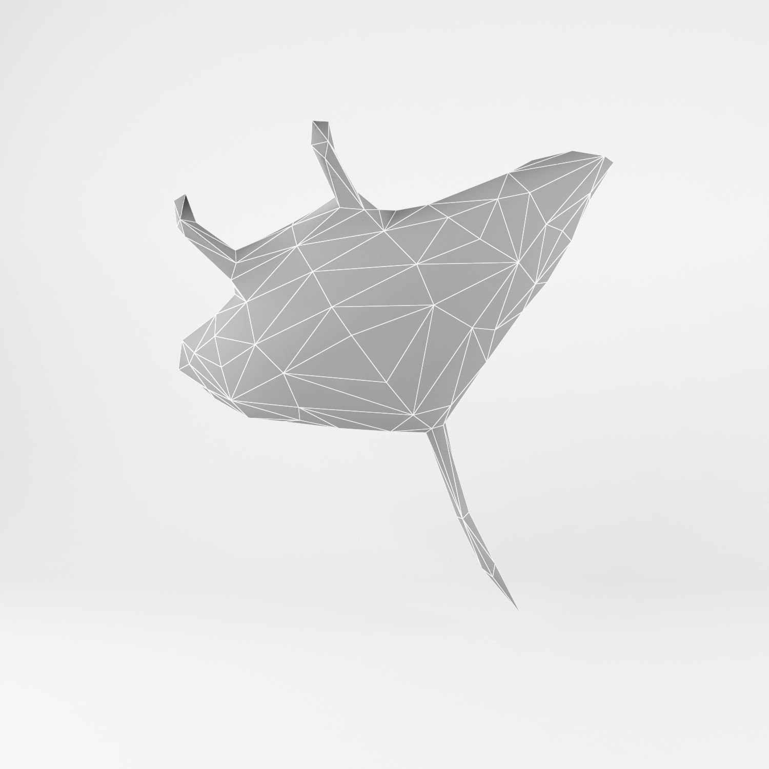 Fish set origami whales 3D model_6