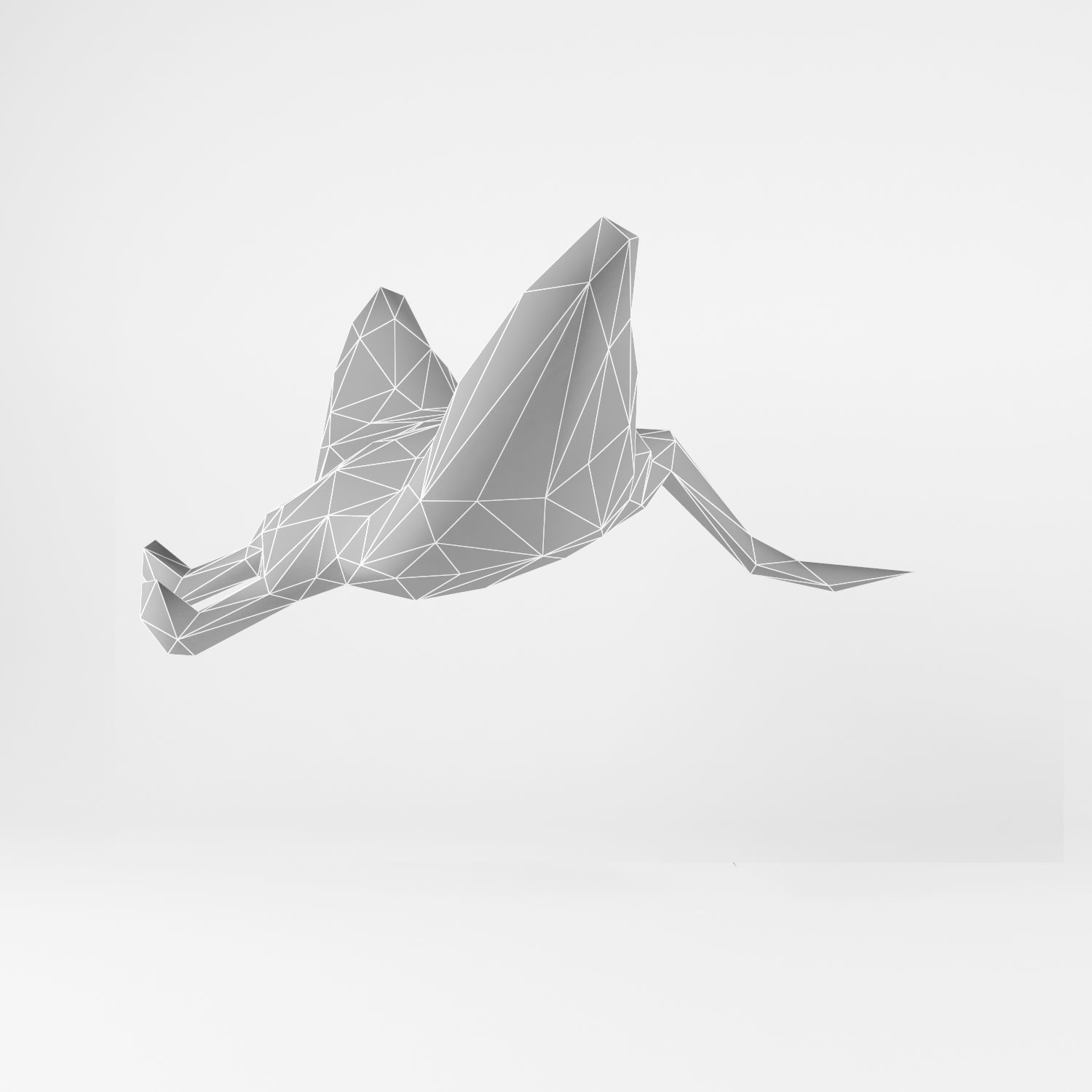 Fish set origami whales 3D model_9