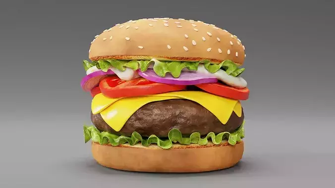 Hamburger 001 3D model 2