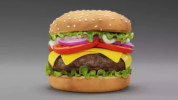 Hamburger 001 3D model 4