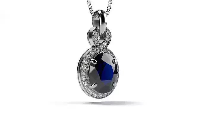 Oval Sapphire Pendant 2