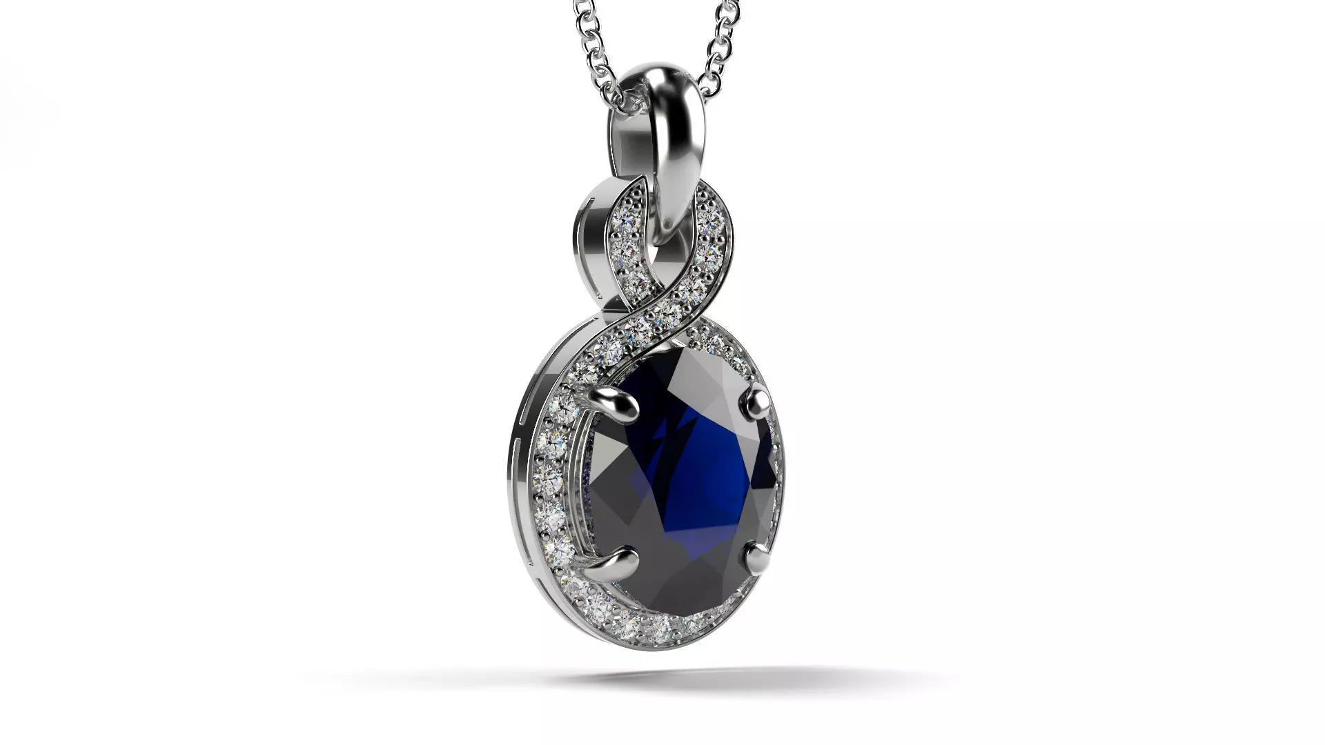 Oval Sapphire Pendant 2 3D print model