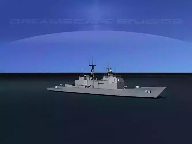 USS Yorktown CG-48 LP Low-poly 3D model