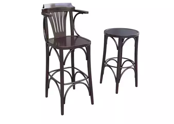 Bar Chair set 2 3D model