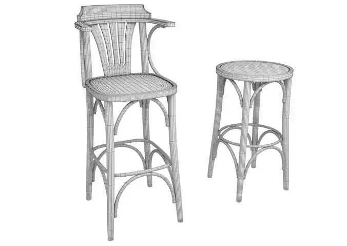 Bar Chair set 2 3D model 3