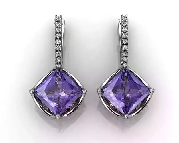 PRINCESS PURPLE GEM EARRINGS