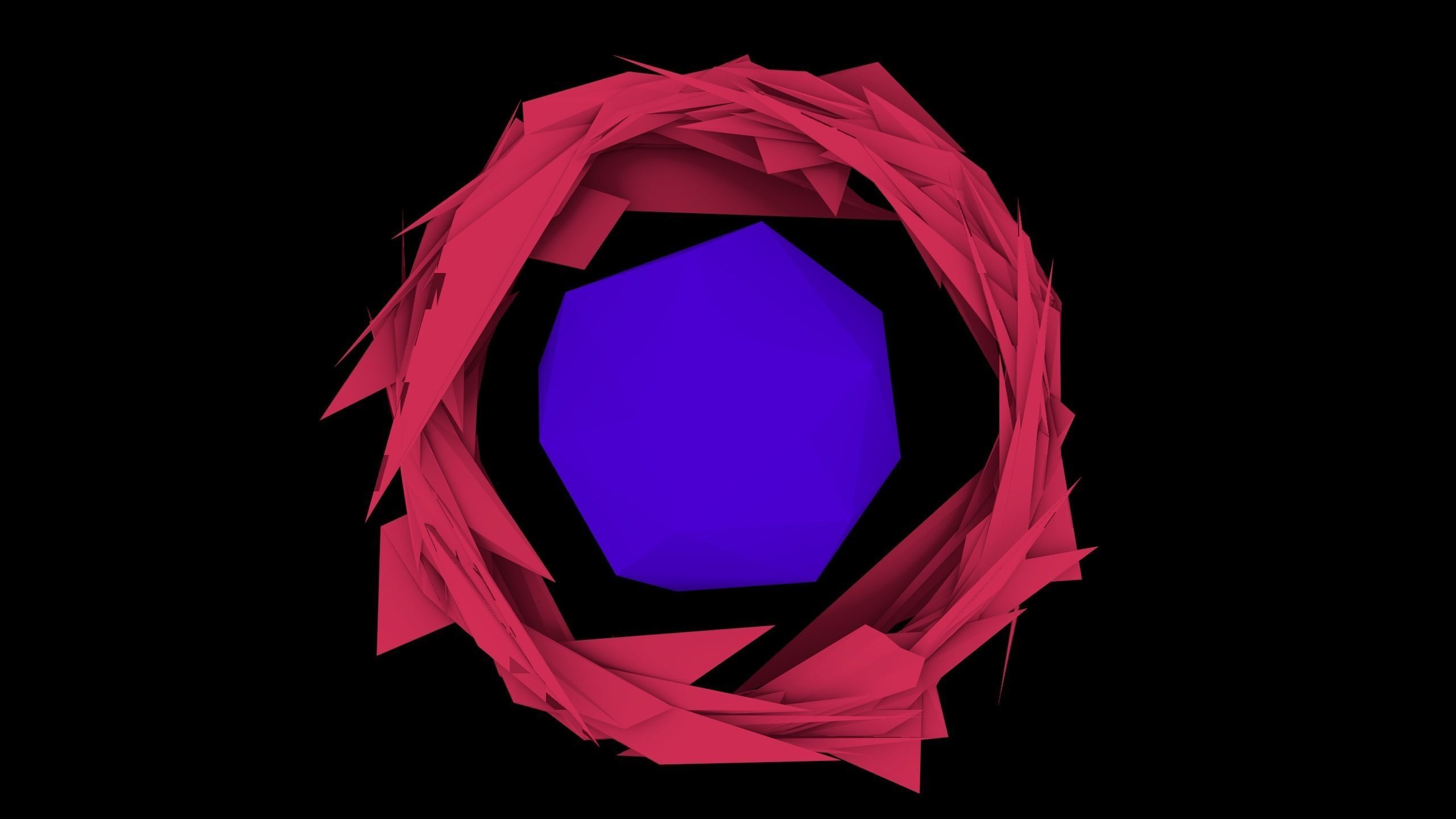 Sharpened Ring Edged planet Low-poly 3D model_3