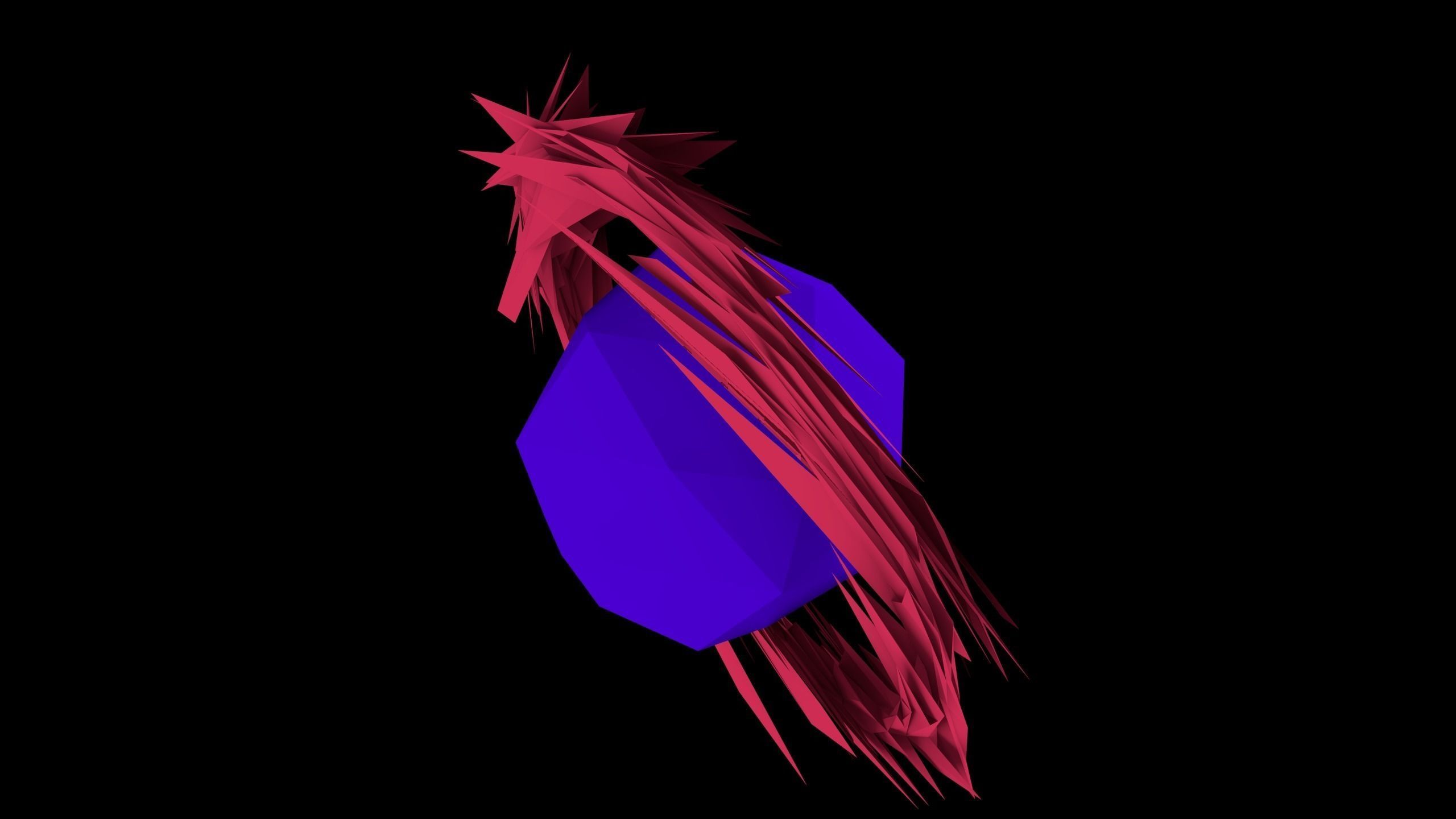 Sharpened Ring Edged planet Low-poly 3D model_6