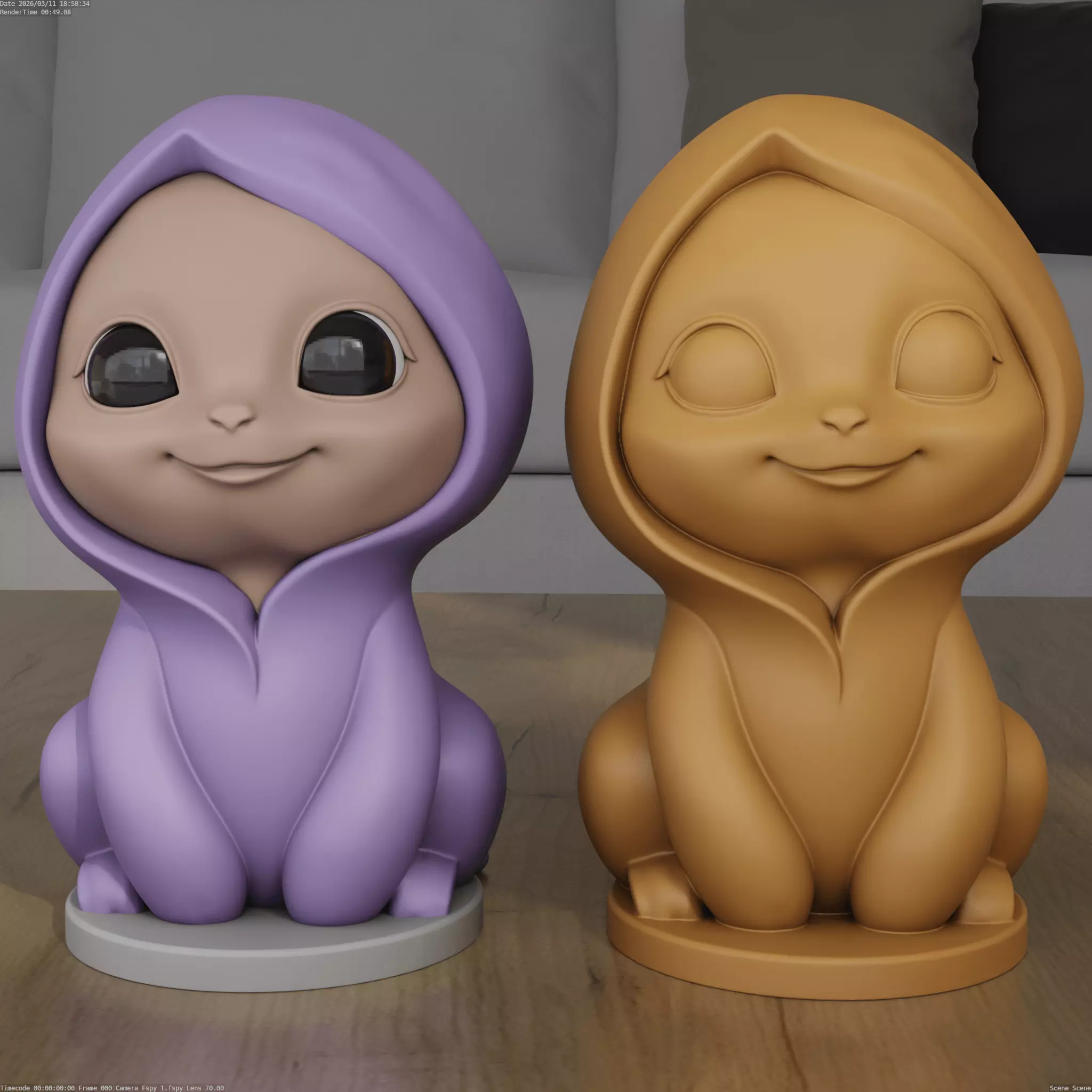 Cute Hoodie Desk Companion Creature STL Model 3D print model