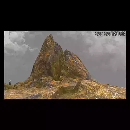 Rock mountain in middle of desert