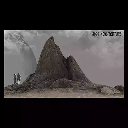 Rock mountain with two people