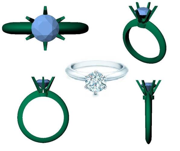 TIFFANY SOLITAIRE RING 3D print model