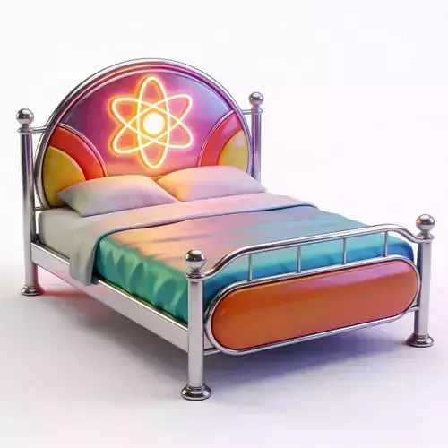 Retro Futuristic Atompunk Atomic Bed 3D Model