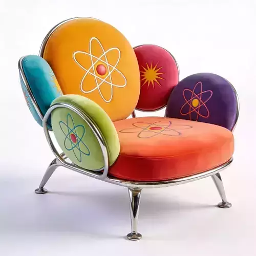 Retro Atomic Galaxy Lounge Chair 3D Model