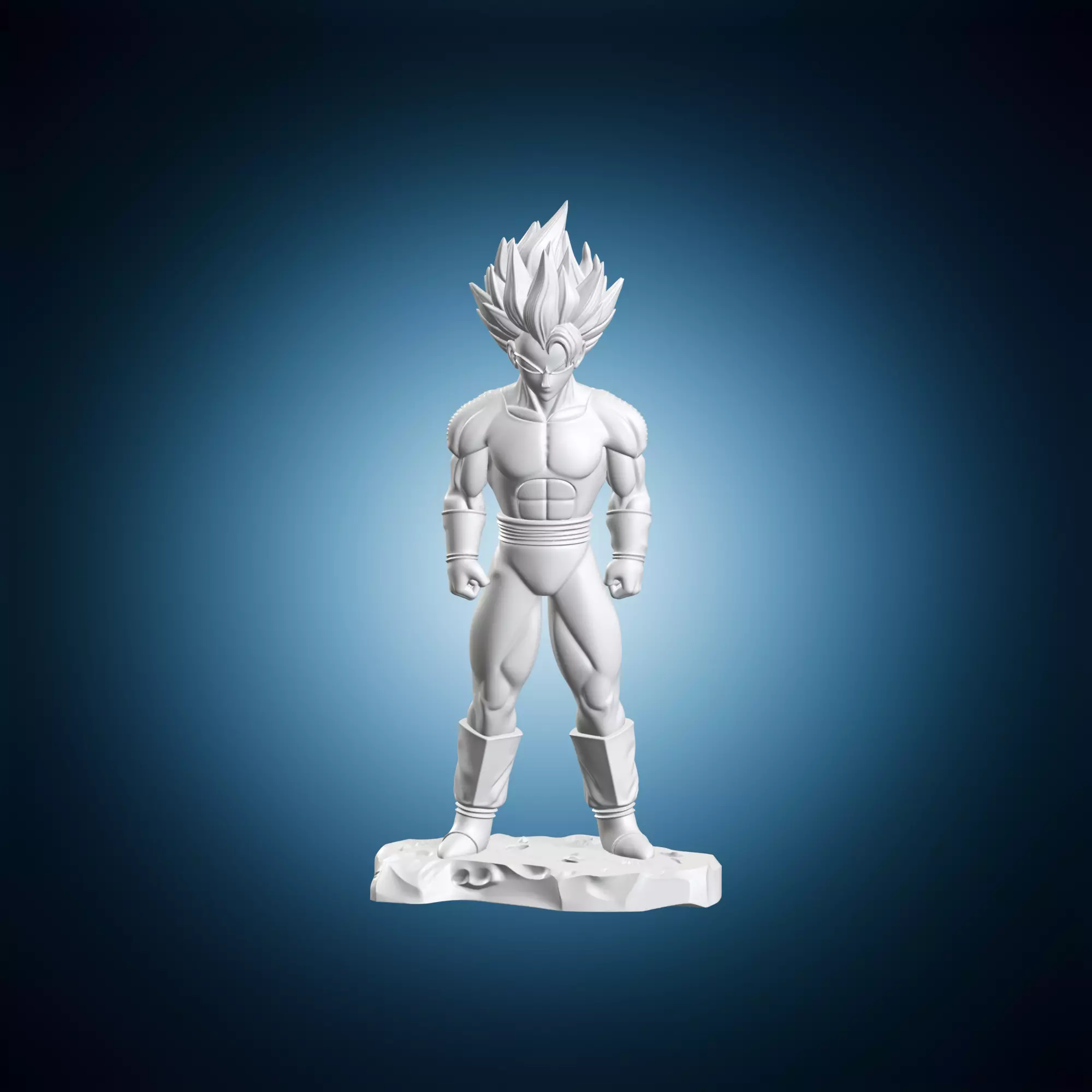 Saiyan Warrior Statue Anime Collectible Figure 3D print model