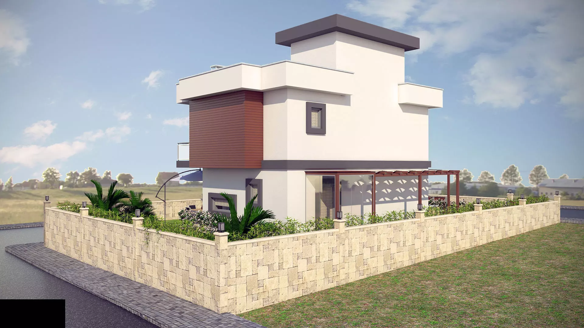 2 Story House Low-poly 3D model_0