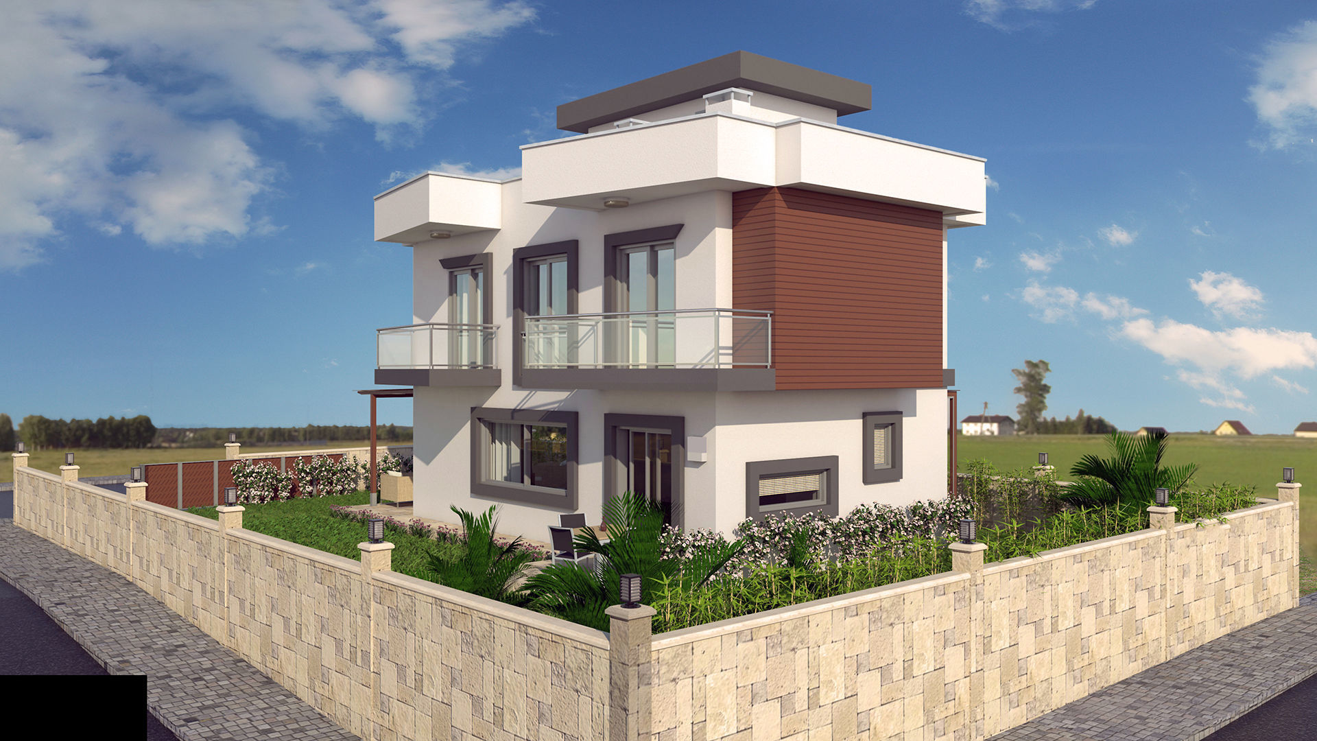 2 Story House Low-poly 3D model_5