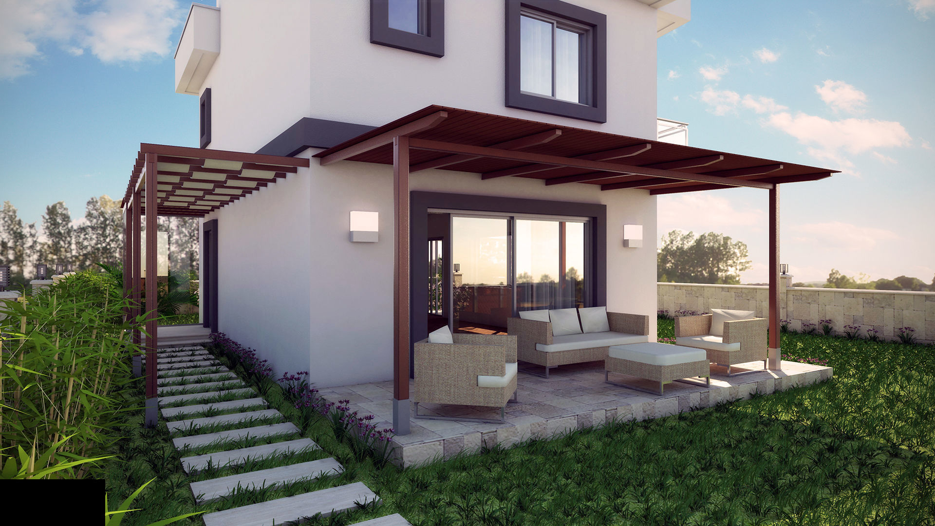 2 Story House Low-poly 3D model_4