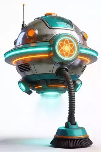 Cyber Atomic Teal Sanitation Spheredroid 3D Model