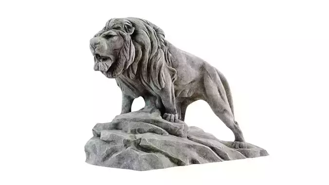 Lion Sculpture Low-poly 3D model