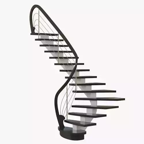 modern angular staircase 3D model