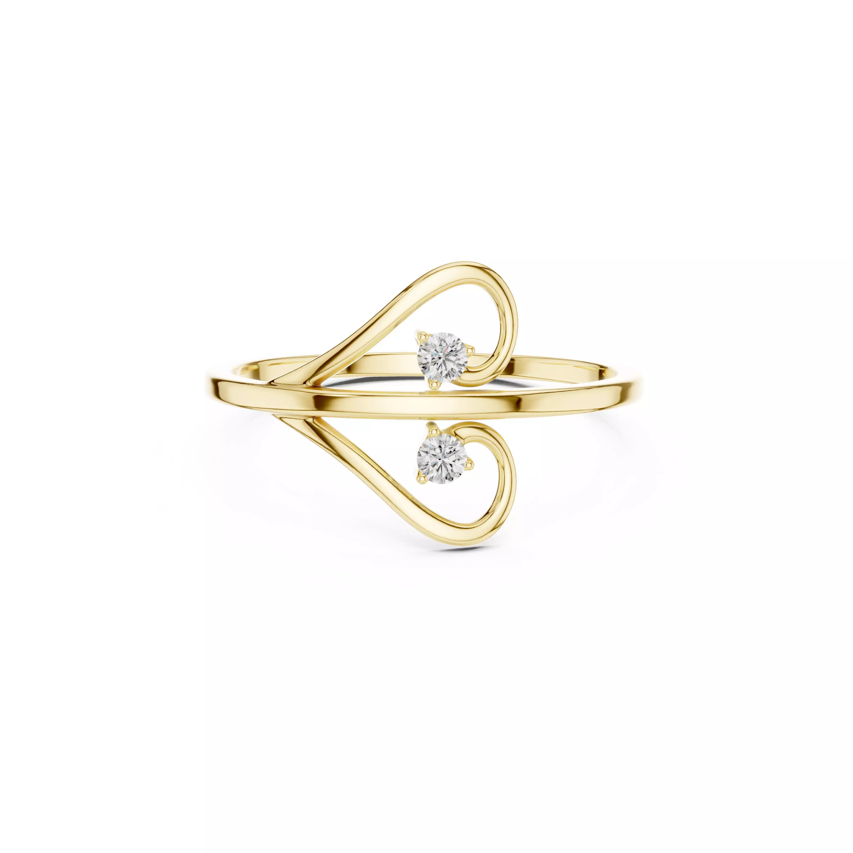 Jewelry Dual Floating Minimalist Modern Open Swirl Diamond Ring 3D print model