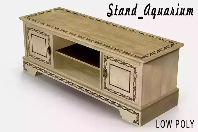 Stand Aquarium Low-poly 3D model