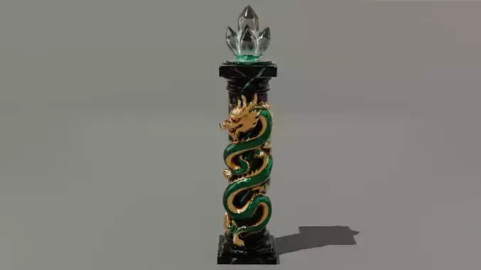 Dragon Column Low Poly Fantasy Game Ready