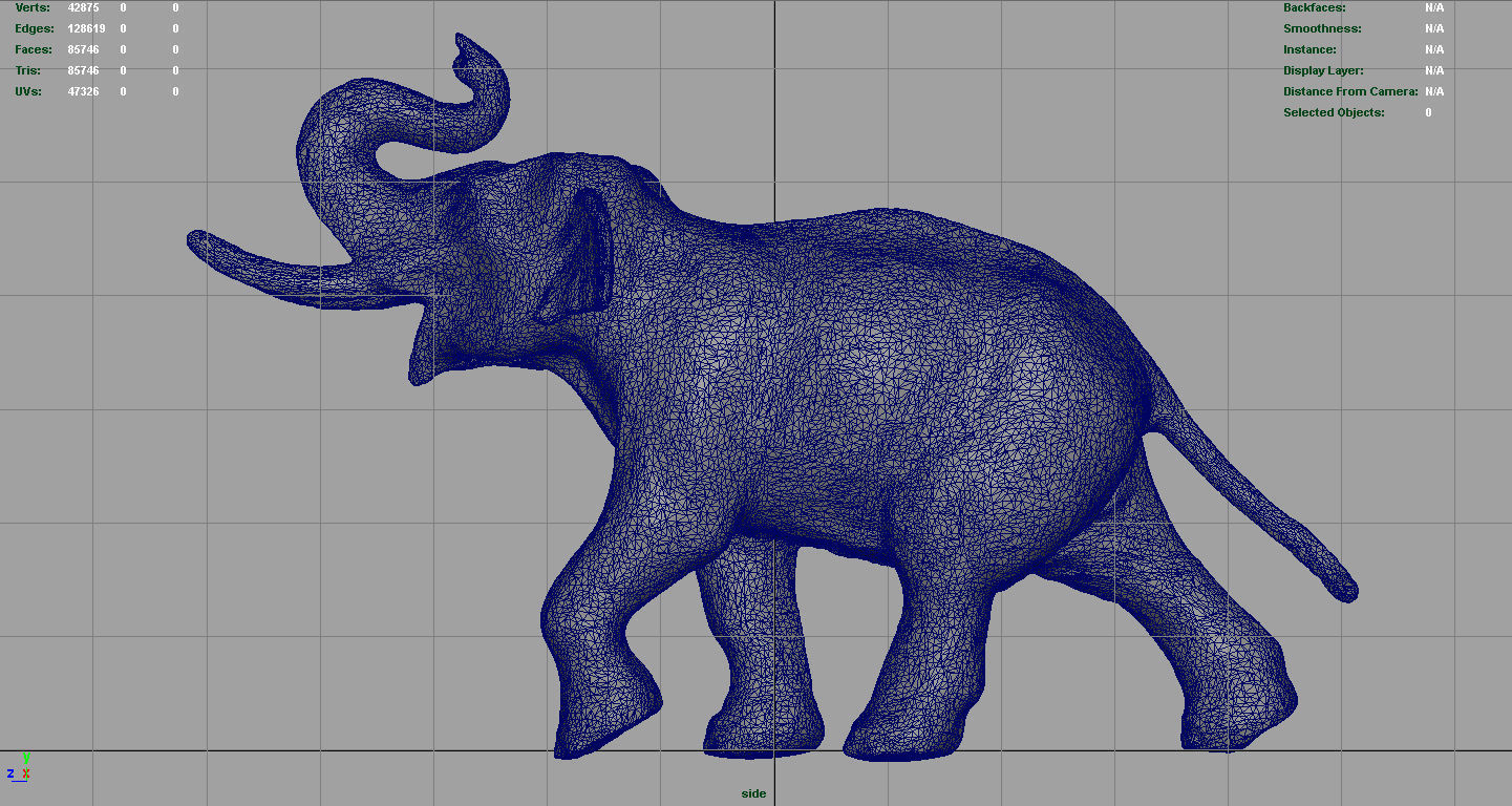 Asian Elephant Low-poly 3D model_13
