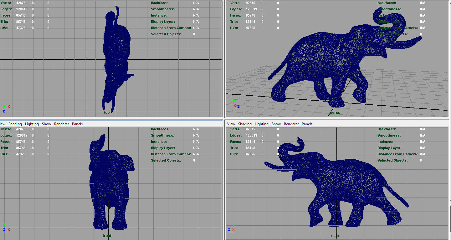 Asian Elephant Low-poly 3D model_9