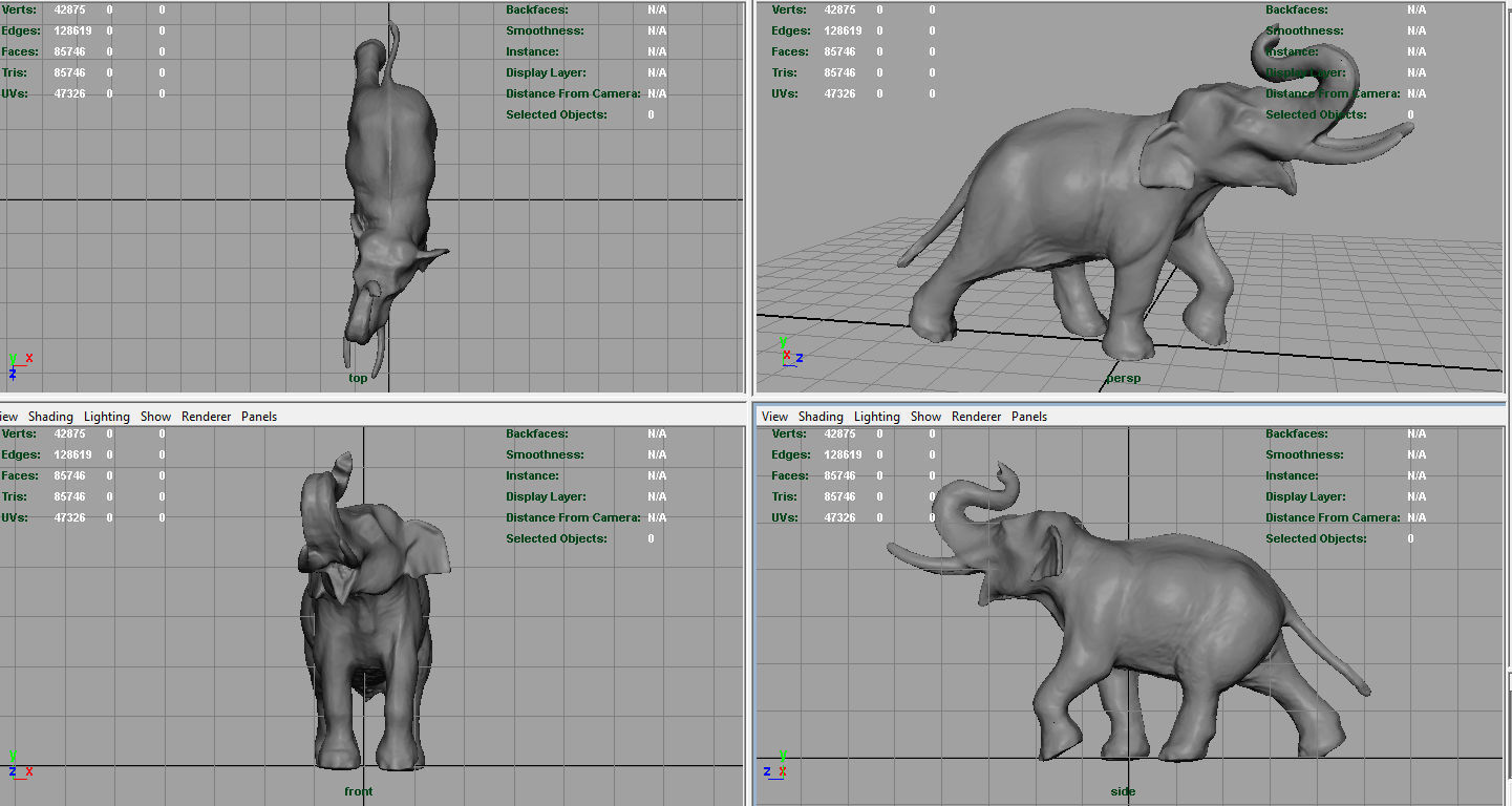 Asian Elephant Low-poly 3D model_8