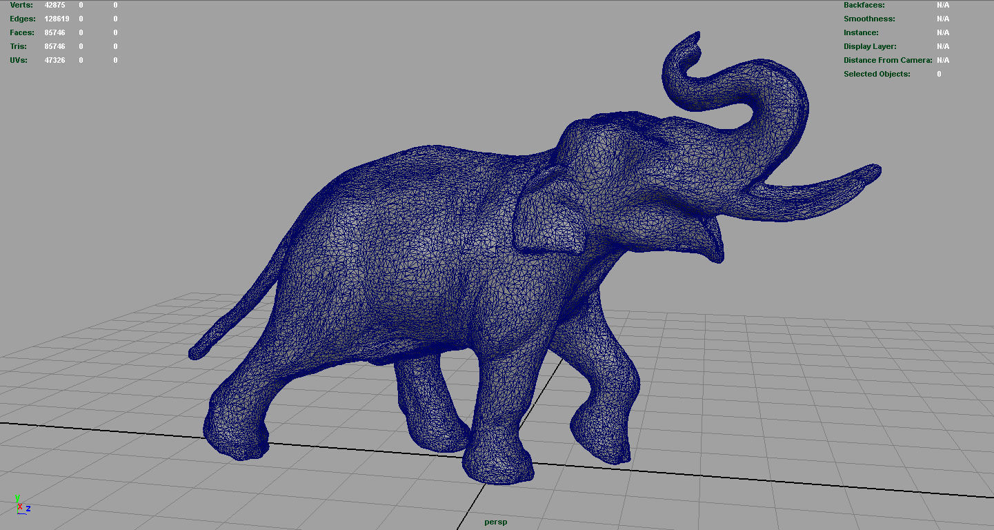 Asian Elephant Low-poly 3D model_7