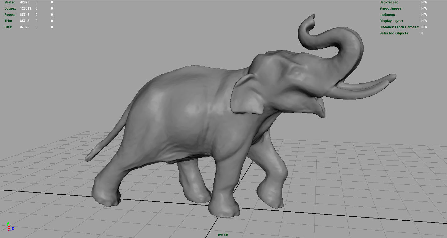 Asian Elephant Low-poly 3D model_5