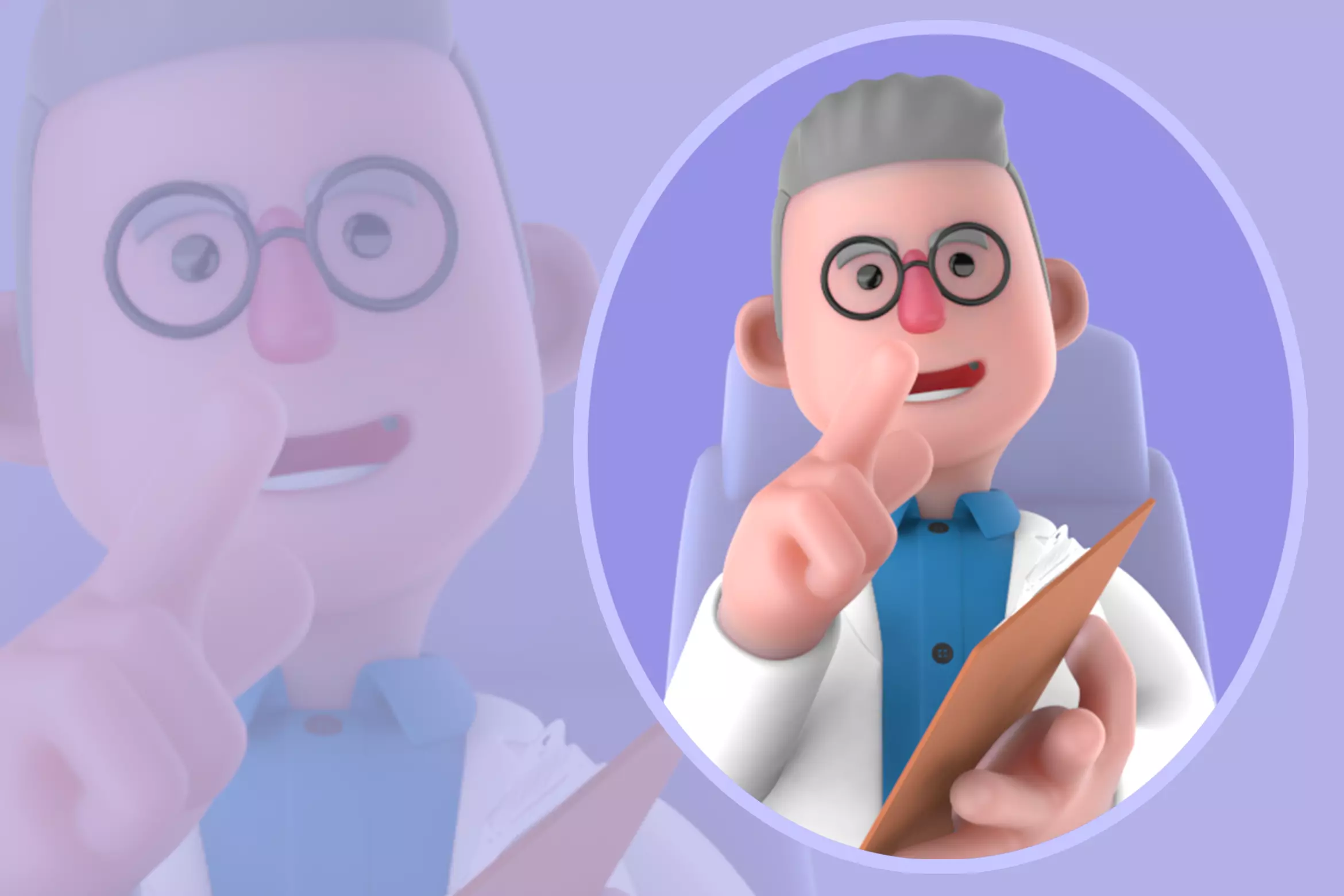Stylized 3D Physicist Character - Cartoon Explaining Pose 3D model