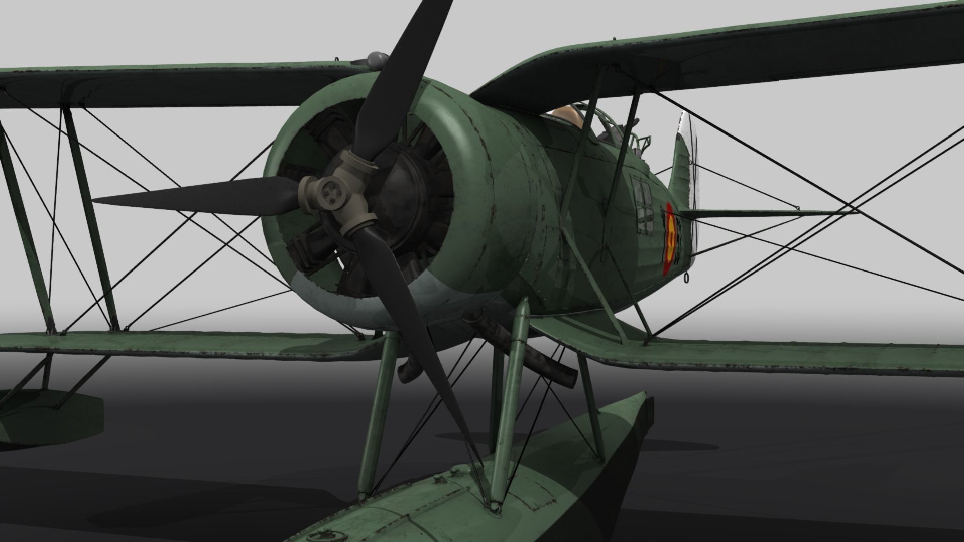 RO43 Spanish Air Force Low-poly 3D model_9